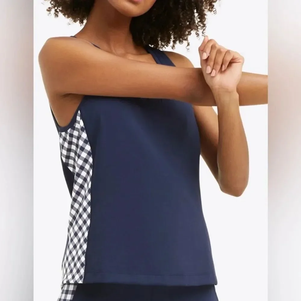 Draper James Tank in Navy Gingham - Picture 1 of 3